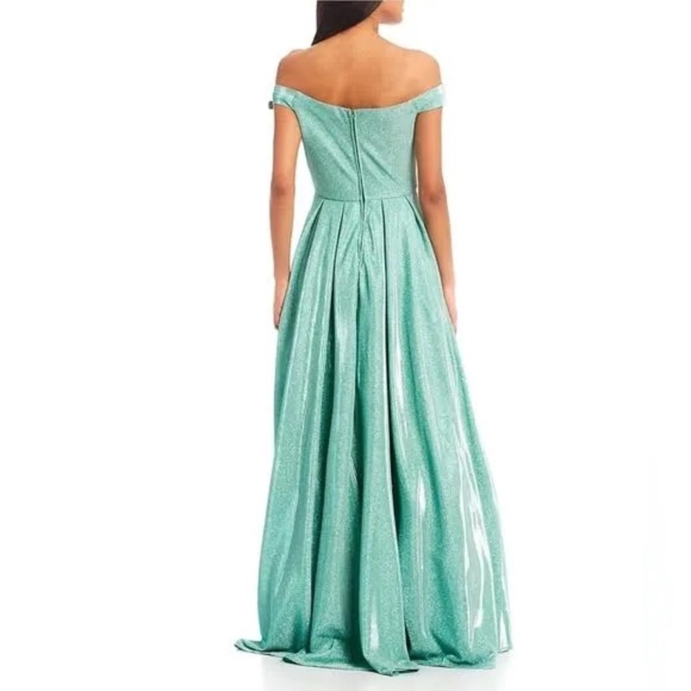 Off-The-Shoulder Blue B Darlin Dress from Macy’s - Size 1/2 - Picture 3 of 4